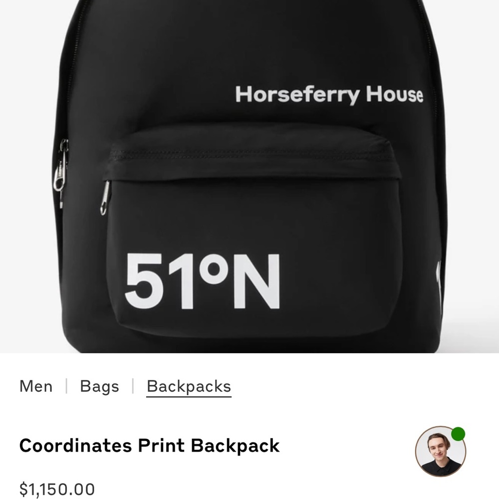 Burberry Horseferry Print Nylon Backpack, Black